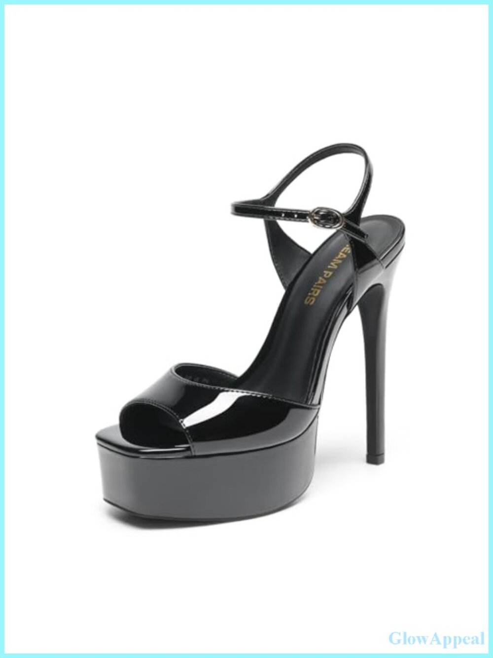Women's Platform Stiletto Heeled Sandals Square Toe Faux Leather